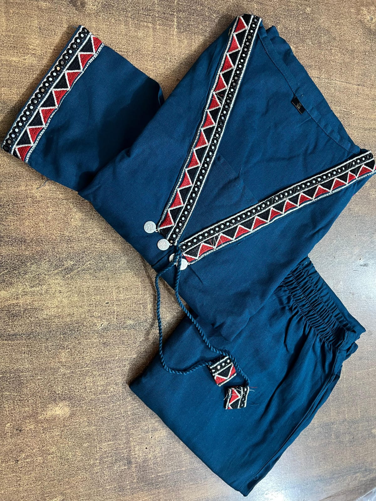 Women Premium Cotton Flex Kurta Palazzo Set with Embroidered Ethnic Detailing