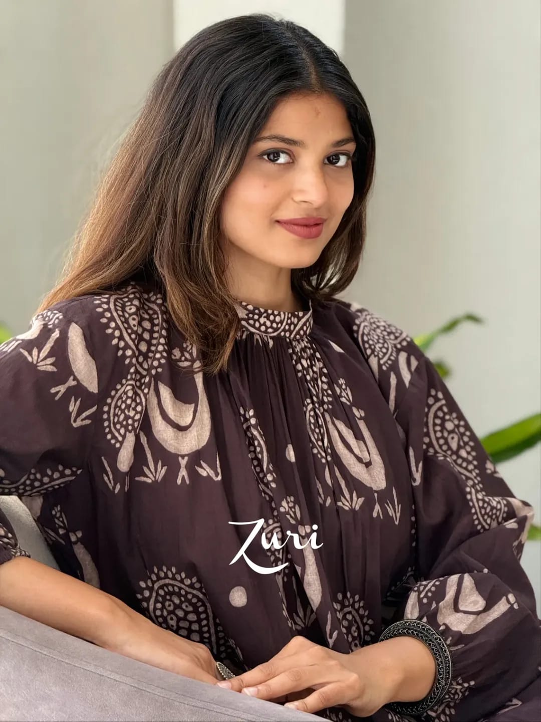Premium Women's Pure Cotton Rajasthani Peacock Print Kaftan Style Kurti Pant Co-Ord Set