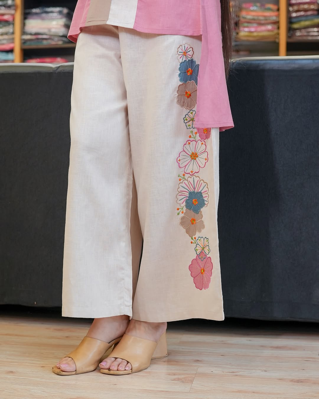 Premium Cotton Coord Set with One-Side Embroidery — Smart Two-Piece Ensemble for Work-to-Vacation Comfort