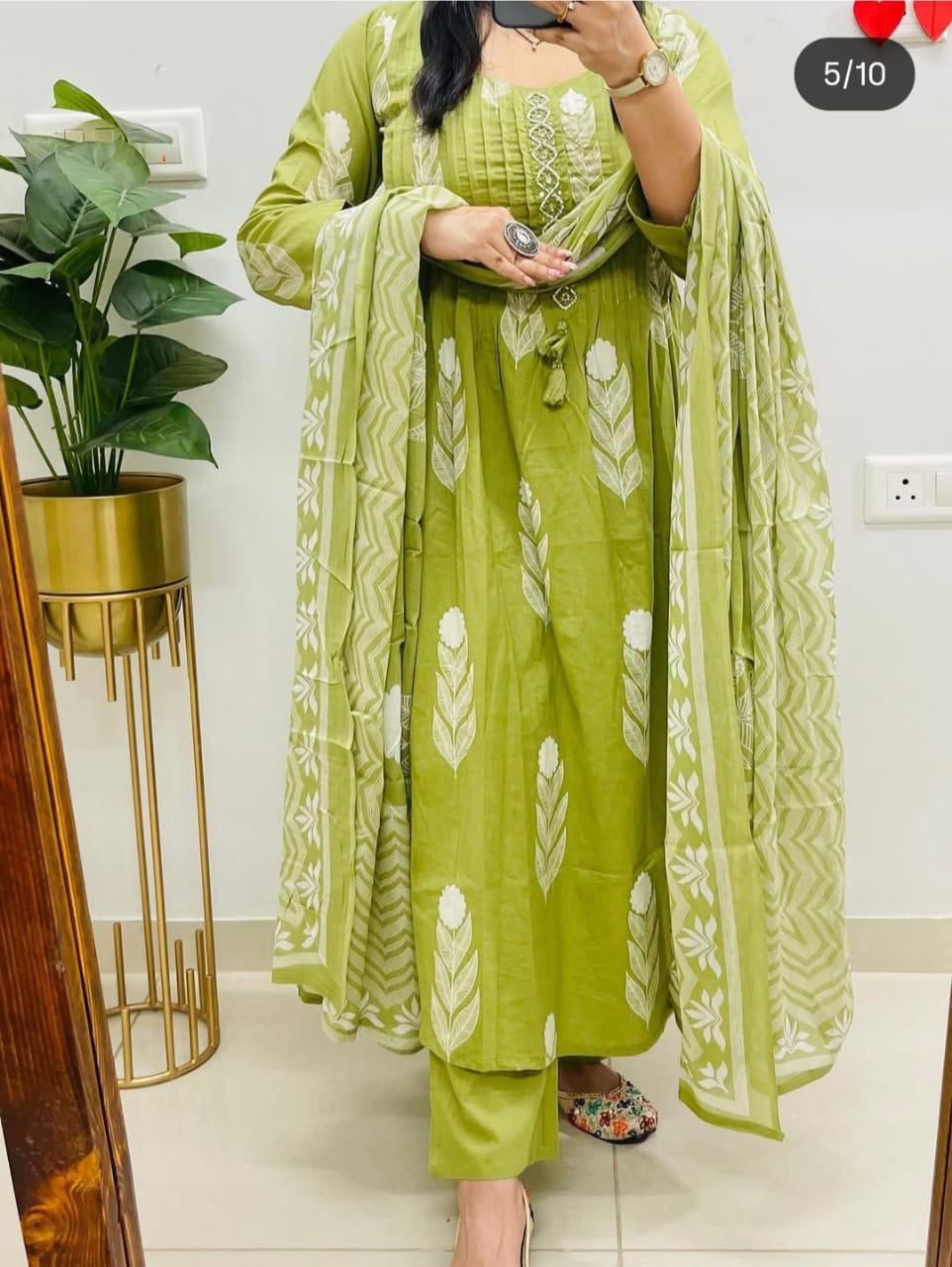 Premium cotton slub monochrome kurti set with minimalistic design and everyday elegance
