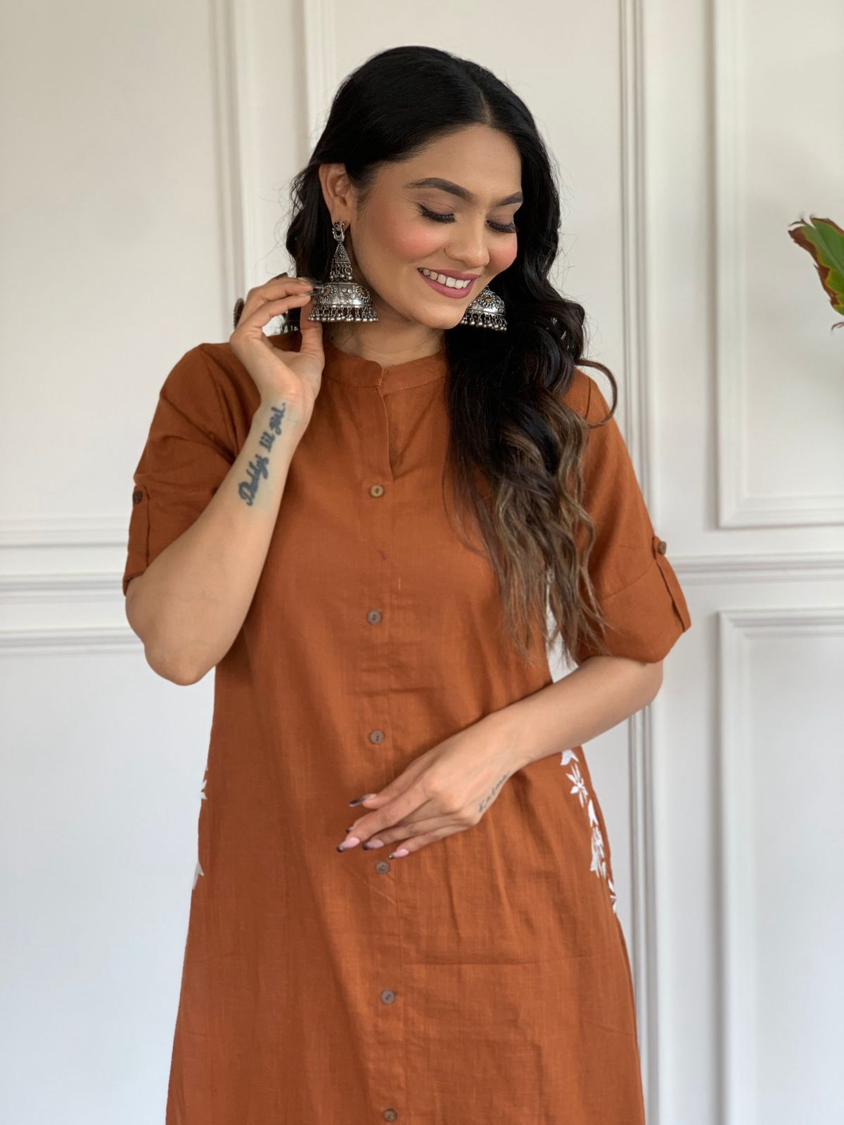 Brown Premium Cotton Kurta And Pant Set