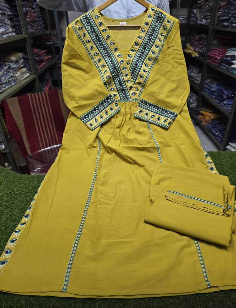Elegant Straight Kurta Three-Piece Set with Tailored Palazzo Pant and Complementary Dupatta — Premium Cotton Ensemble in Contemporary Silhouette