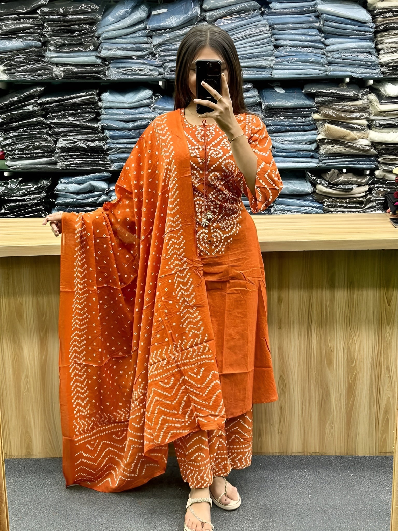 Women Premium Cotton Kurta Set with Pants and Dupatta Adda Work Straight Ethnic Three Piece Suit