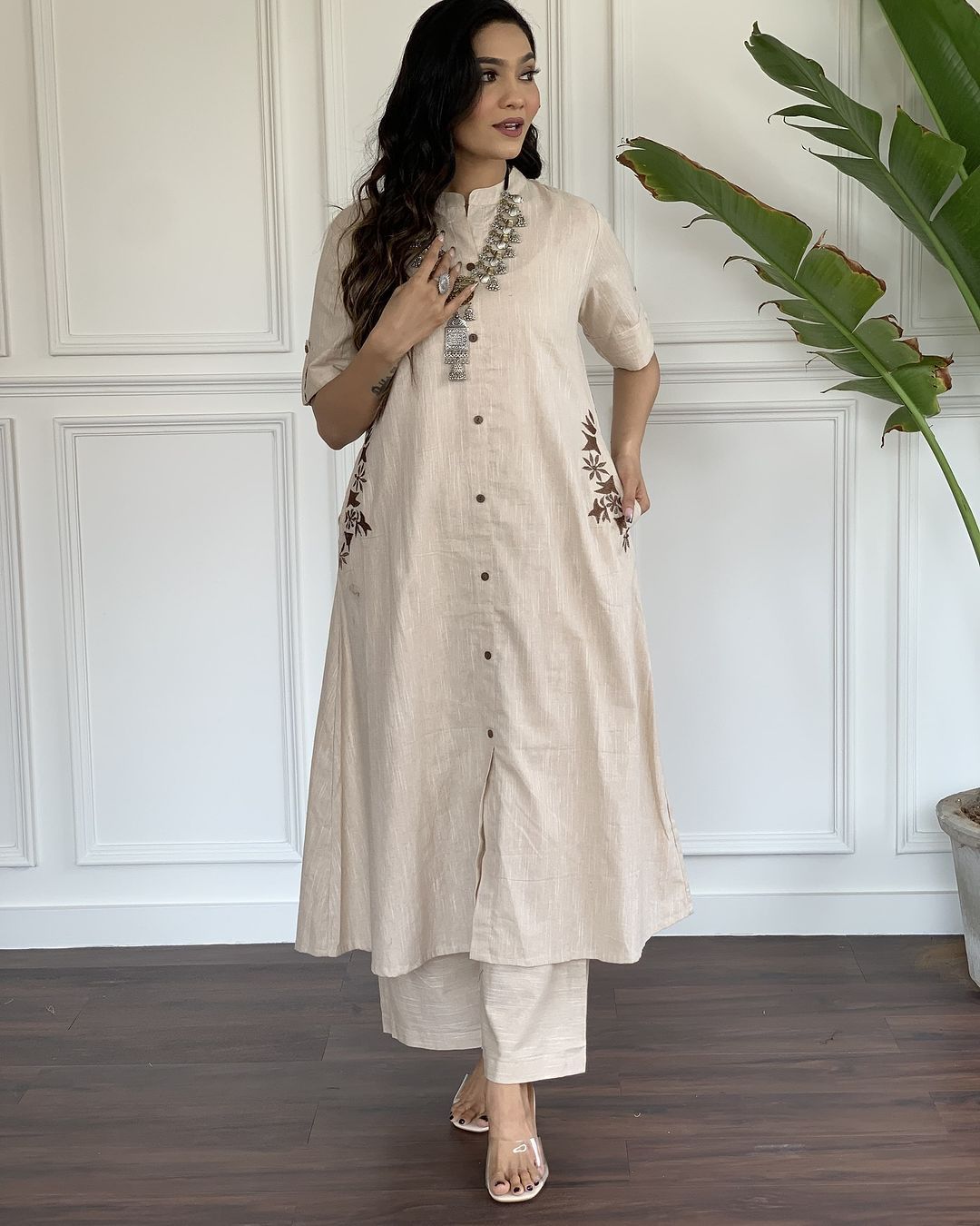 Multicolor Premium Cotton Kurta And Pant Set For Women
