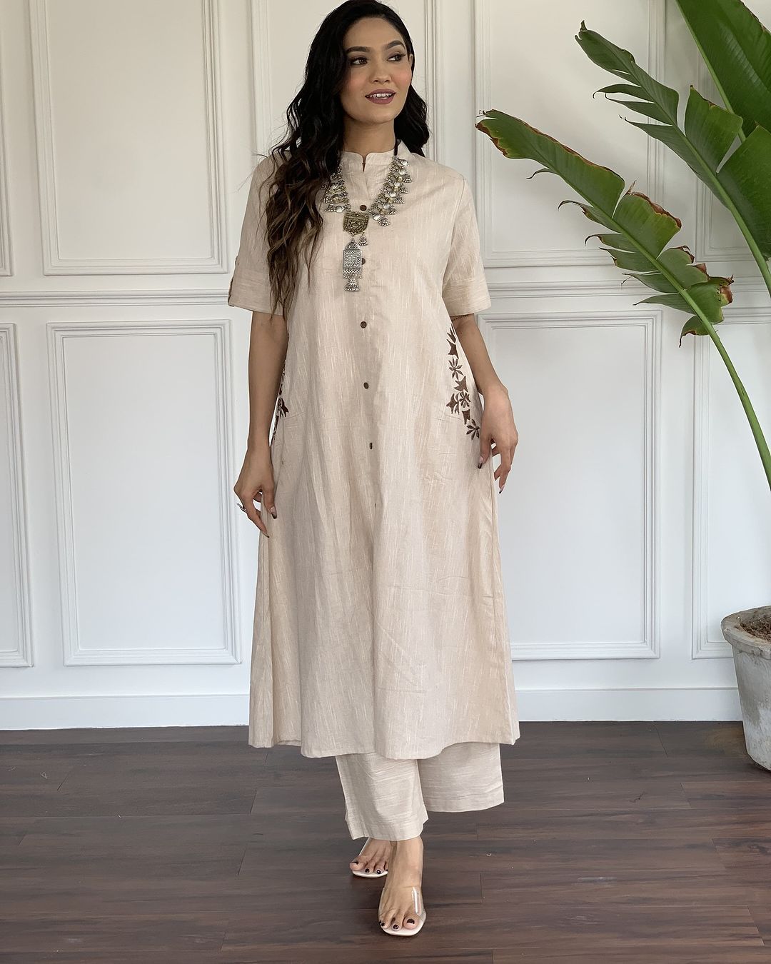 Multicolor Premium Cotton Kurta And Pant Set For Women
