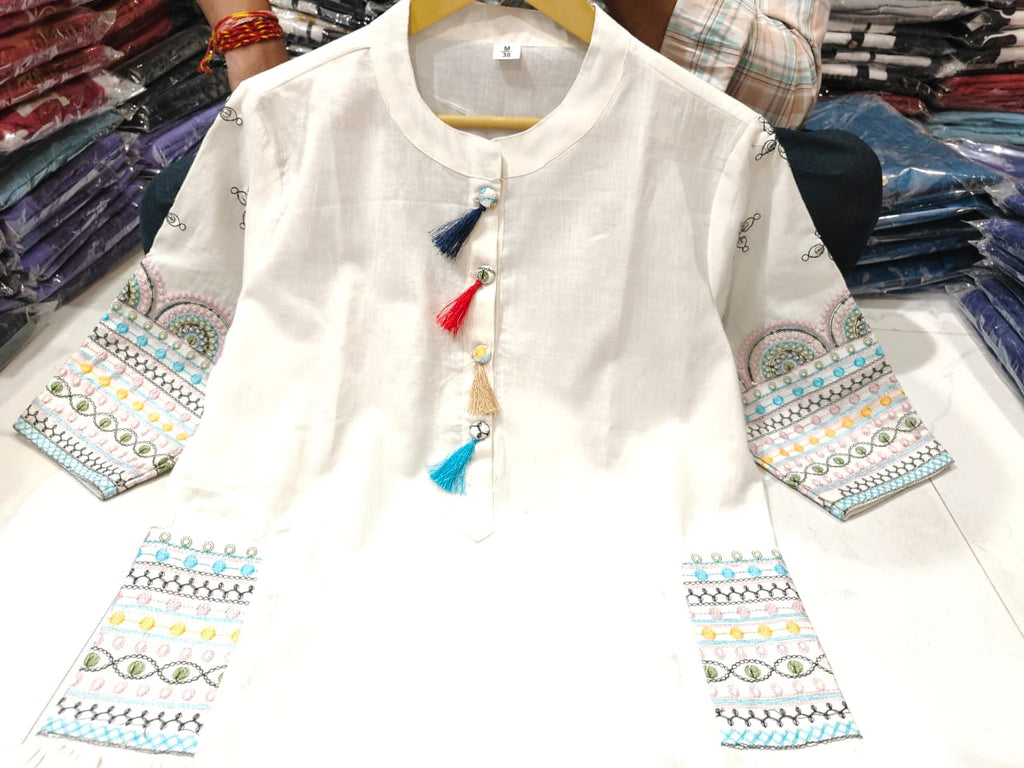 Elegant Cotton A-Line Kurta Set with Sequin Embroidery & Matching Pant  Festive Wear | Sizes M to XXXL