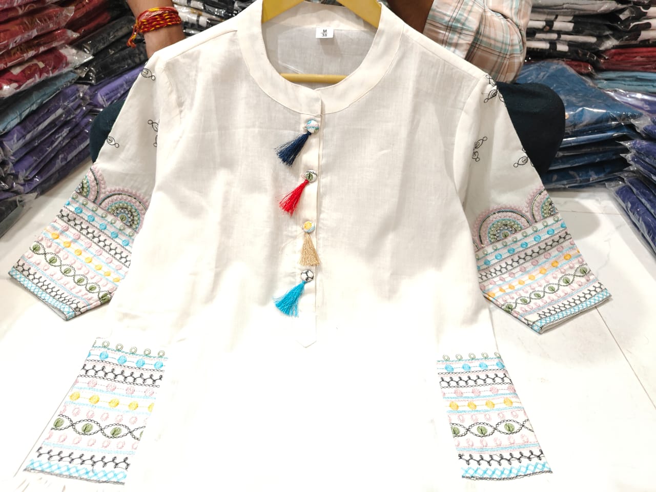 Elegant Cotton A-Line Kurta Set with Sequin Embroidery & Matching Pant  Festive Wear | Sizes M to XXXL