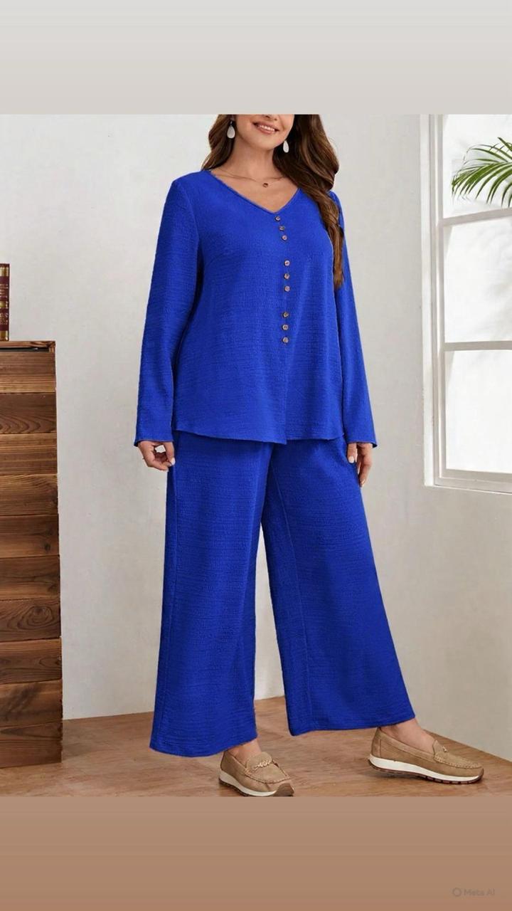 Women Premium Cotton Flex Straight Kurta Set with Pants Minimal Button Detail Ethnic Co-Ord Set