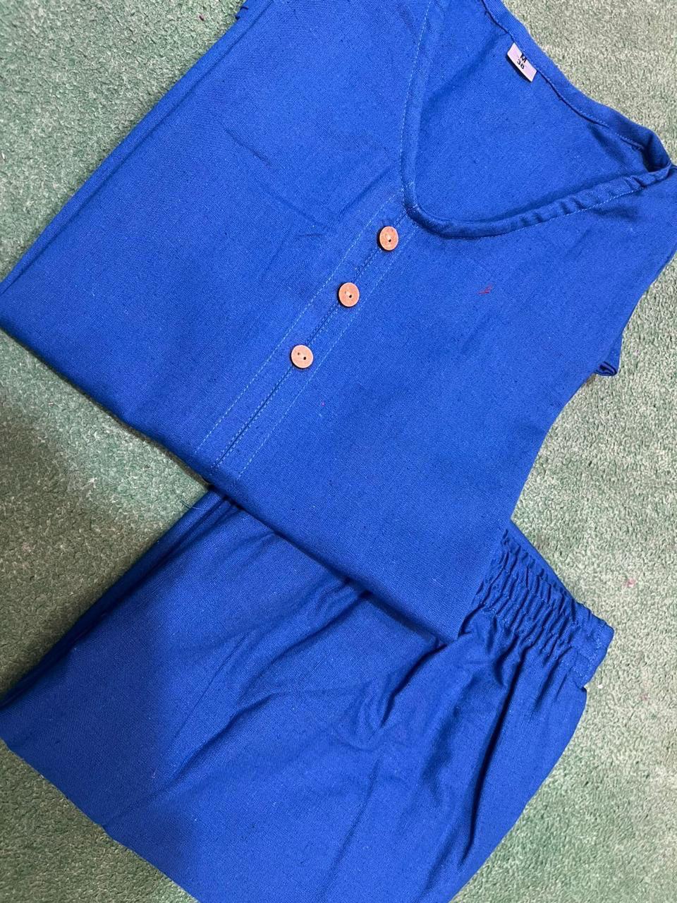 Women Premium Cotton Flex Straight Kurta Set with Pants Minimal Button Detail Ethnic Co-Ord Set