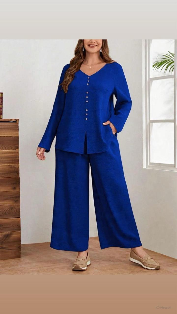 Women Premium Cotton Flex Straight Kurta Set with Pants Minimal Button Detail Ethnic Co-Ord Set