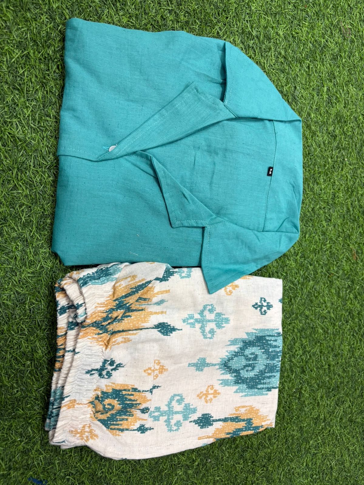 Premium Cotton Flex Co-ord Set With Elegant Shirt & Printed Palazzo