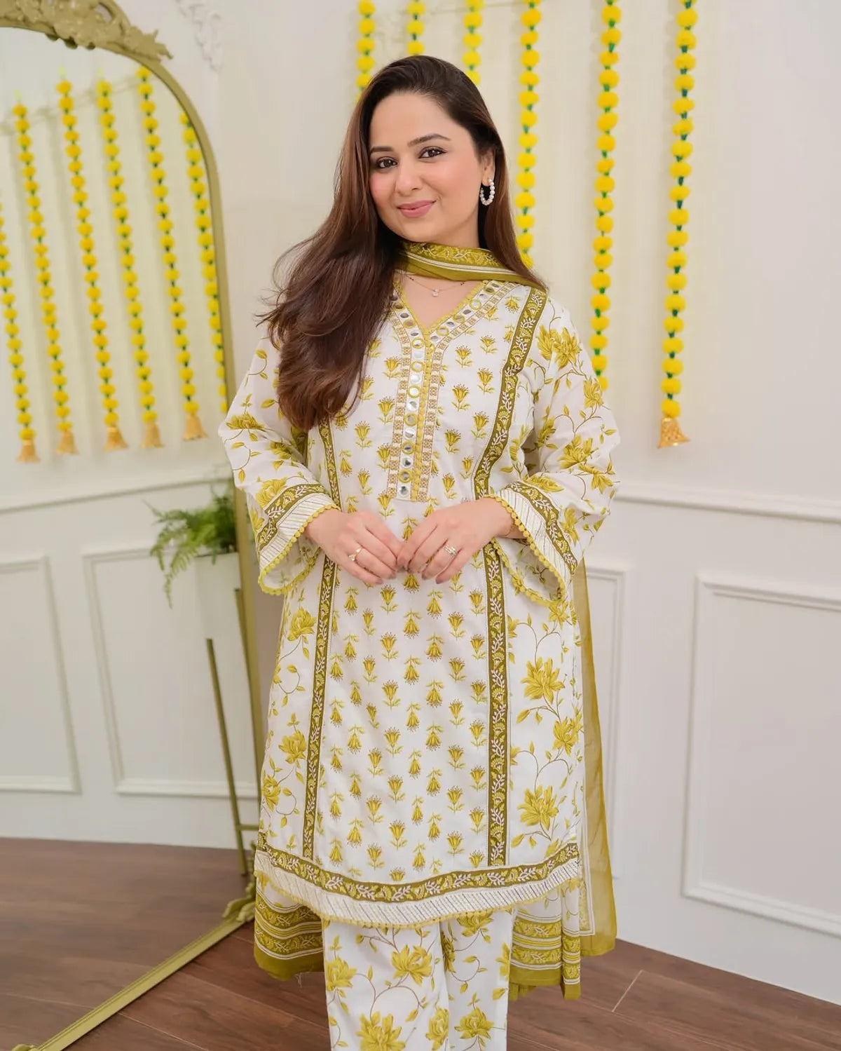 Embroidered Cotton Kurta Salwar Set
