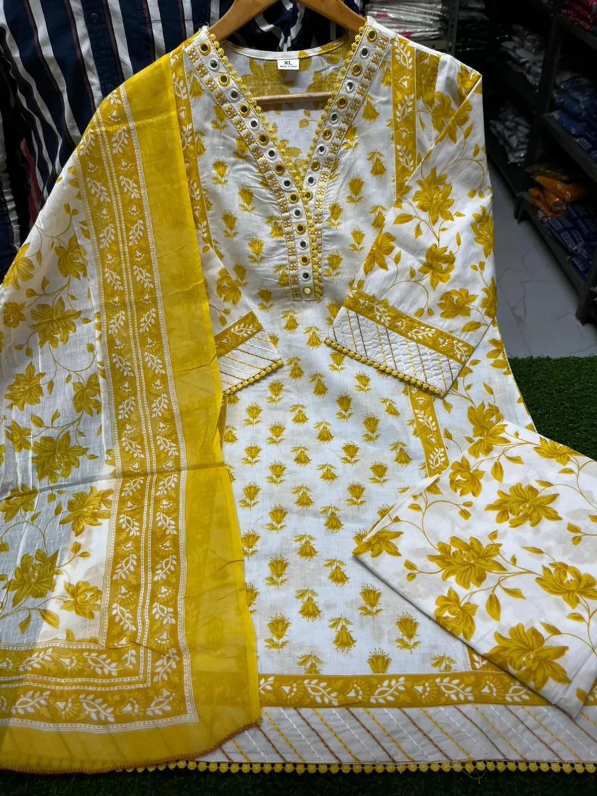 Embroidered Cotton Kurta Salwar Set