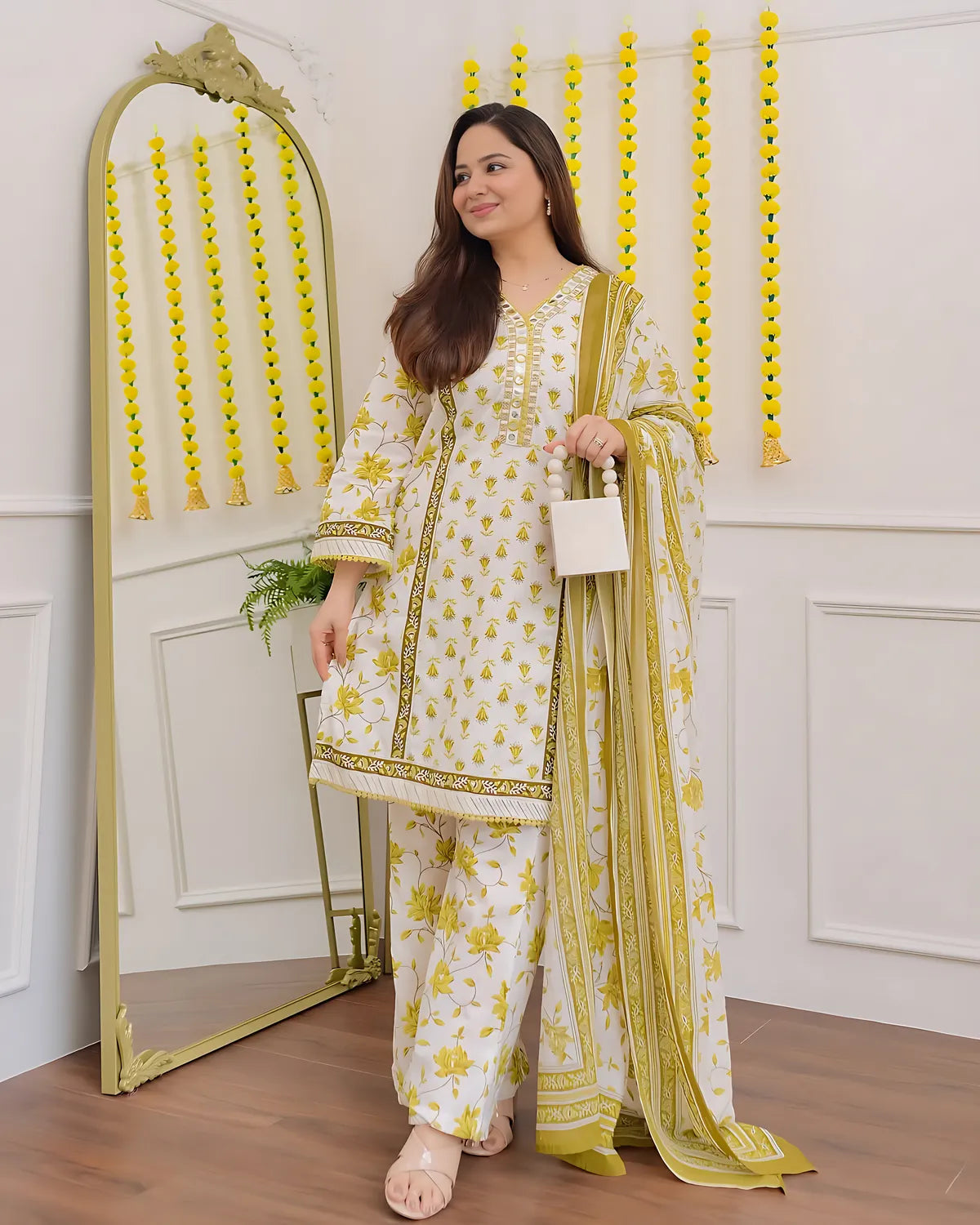Embroidered Cotton Kurta Salwar Set