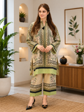Women's Floral Printed Muslin Kurta Palazzo Co-Ord Set
