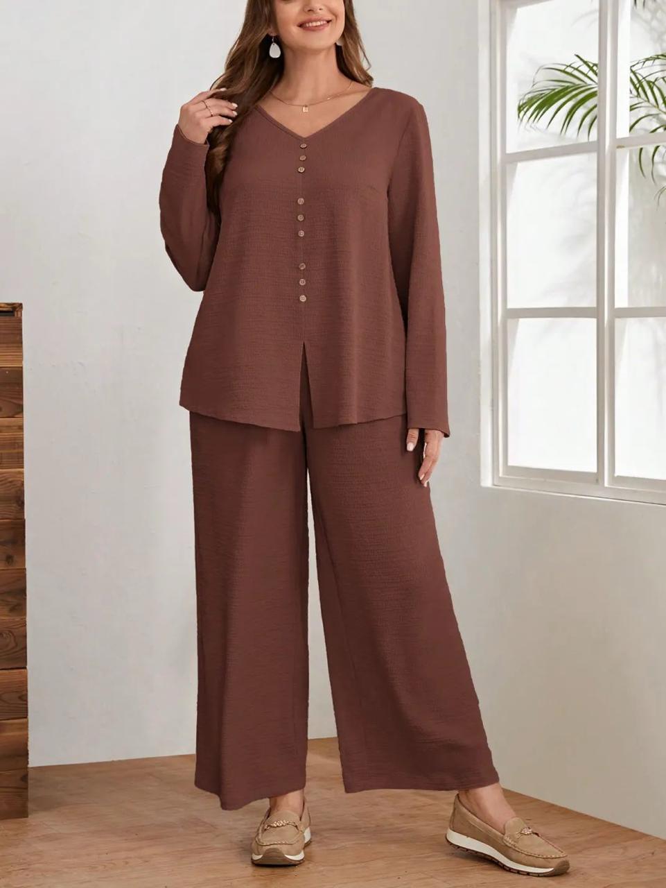 Women Premium Cotton Flex Straight Kurta Set with Pants Minimal Button Detail Ethnic Co-Ord Set
