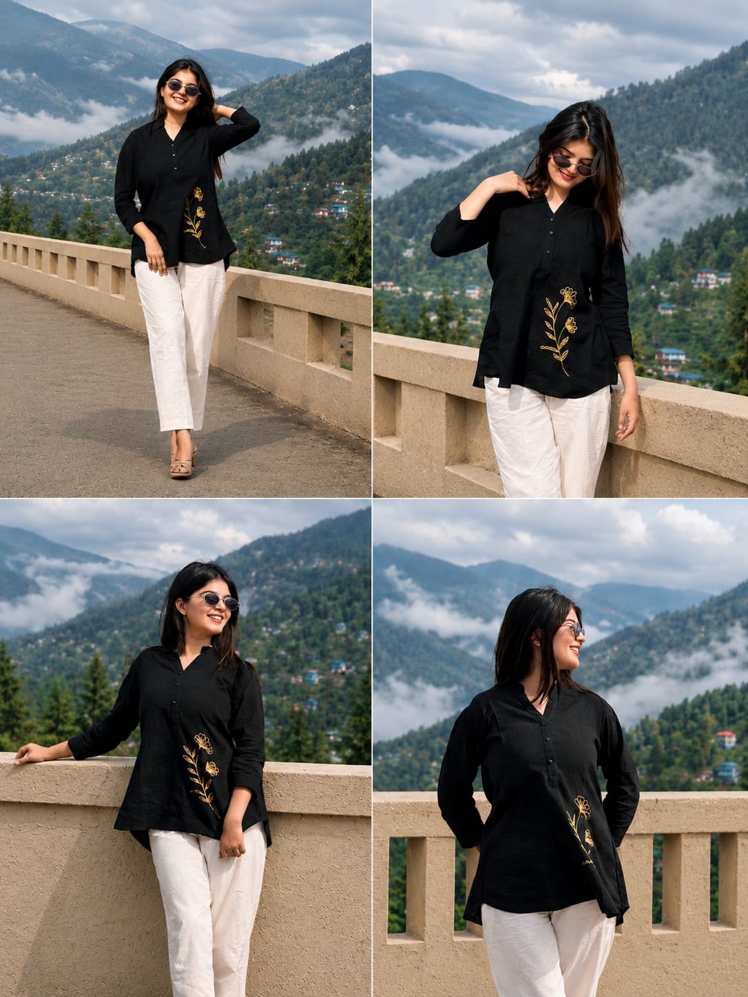 Women's Cotton Slub Embroidered Co-Ord Set with Matching Pants