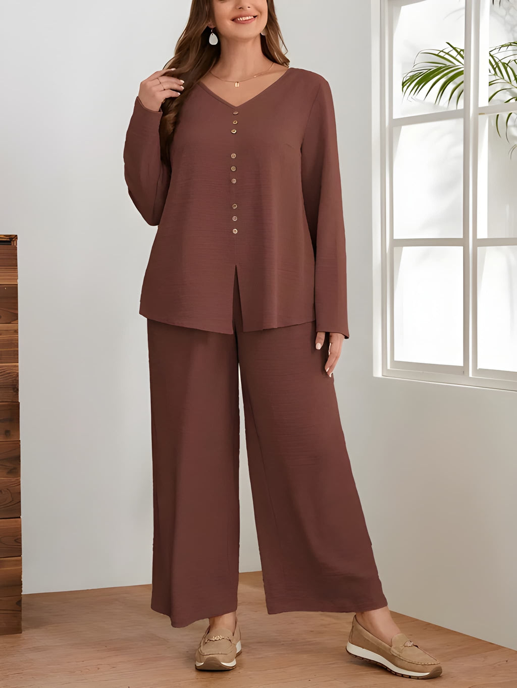 Women Premium Cotton Flex Straight Kurta Set with Pants Minimal Button Detail Ethnic Co-Ord Set