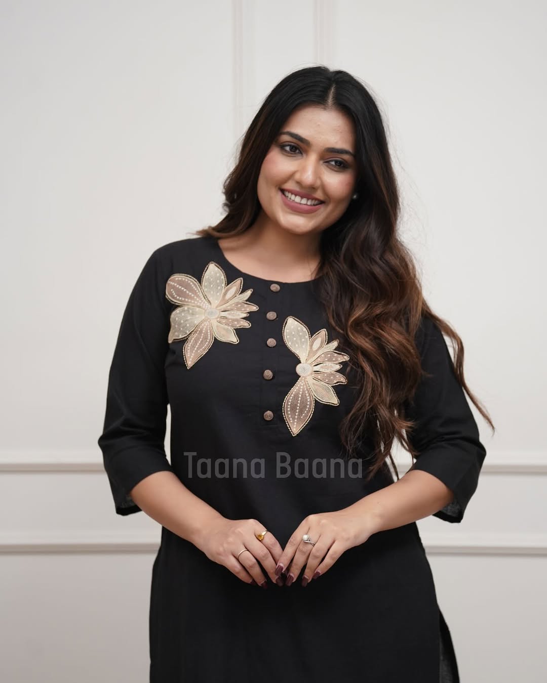 Women Premium Cotton Flex Kurta Set with Pants Embroidered Detail Straight Ethnic Co-Ord Set