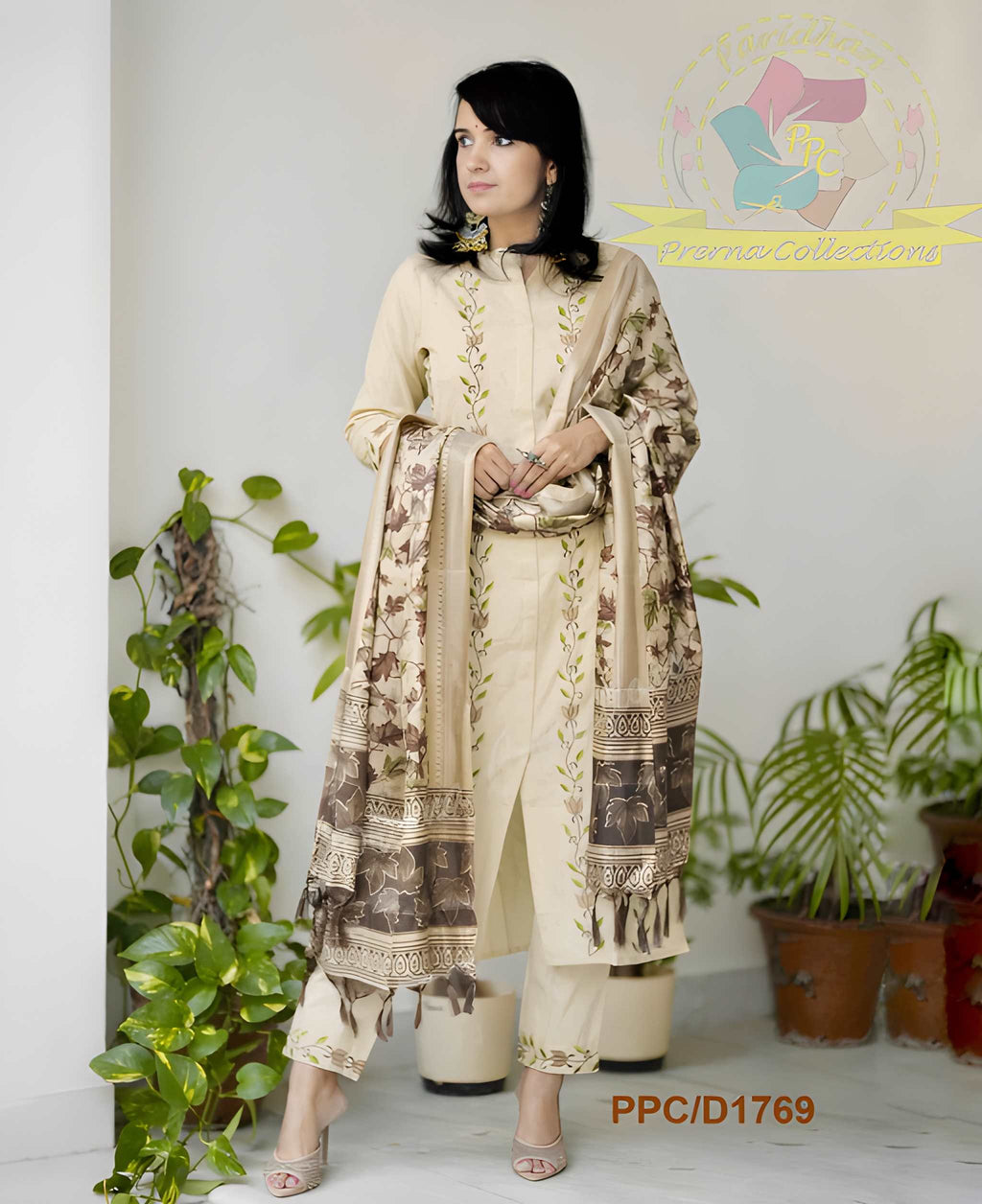 Women Premium Handloom Cotton Kurta Set with Khadi Silk Dupatta Embroidered Ethnic Three Piece Suit