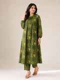 Premium Women's Pure Cotton Rajasthani Peacock Print Kaftan Style Kurti Pant Co-Ord Set