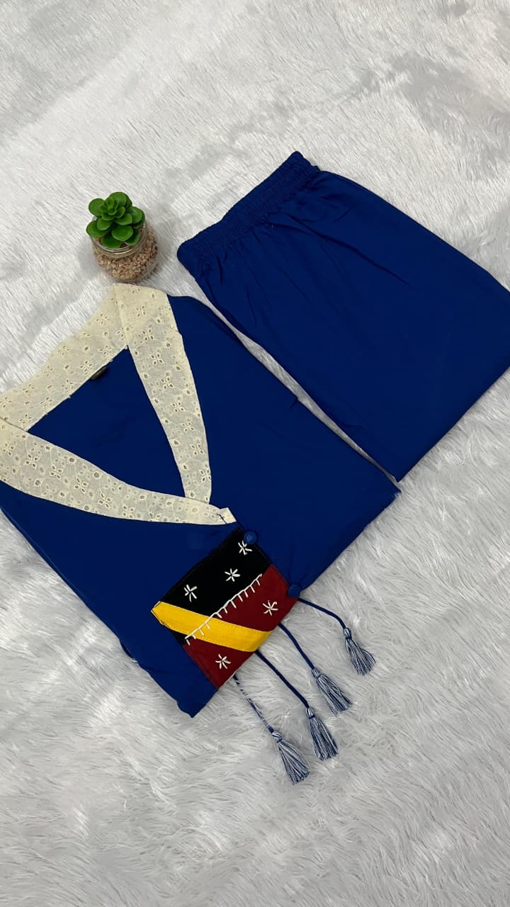 Pure Cotton Kurta and Palazzo Coord Set with Sifley Detailing — Everyday Office-Ready Two-Piece Ensemble