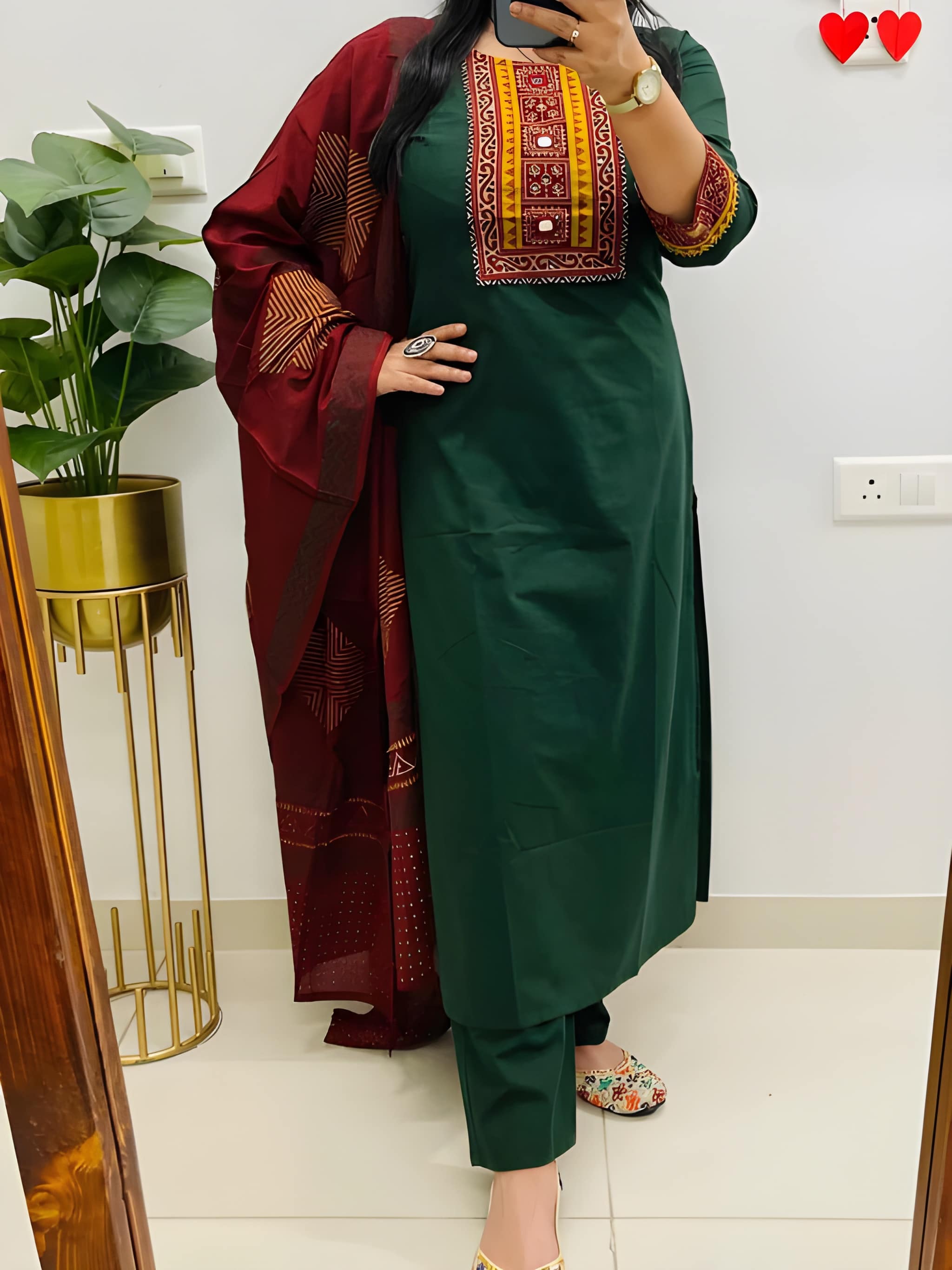Women Printed Cotton Kurta Pant Dupatta Set
