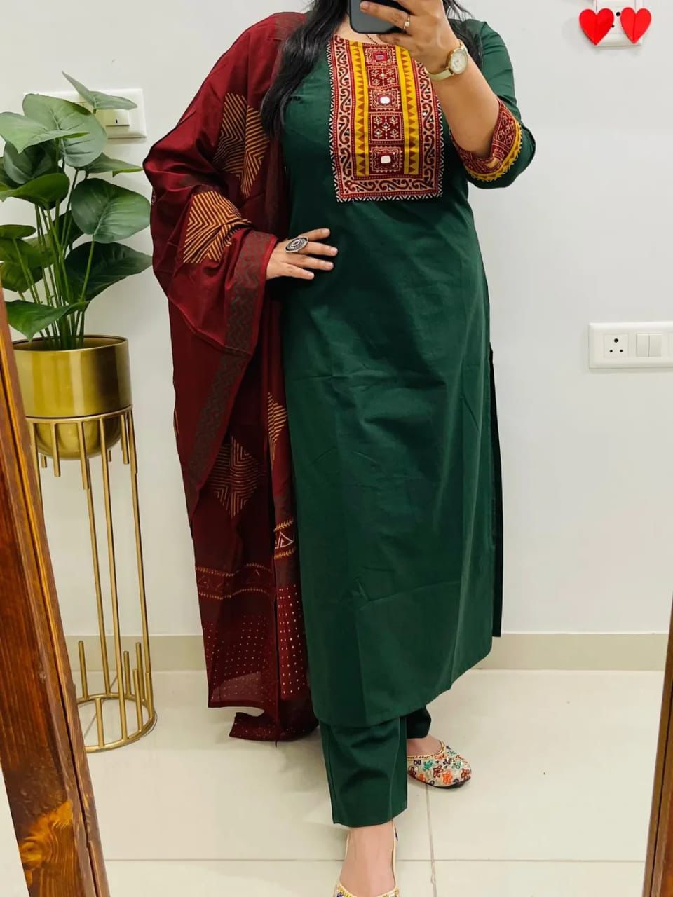 Women Printed Cotton Kurta Pant Dupatta Set