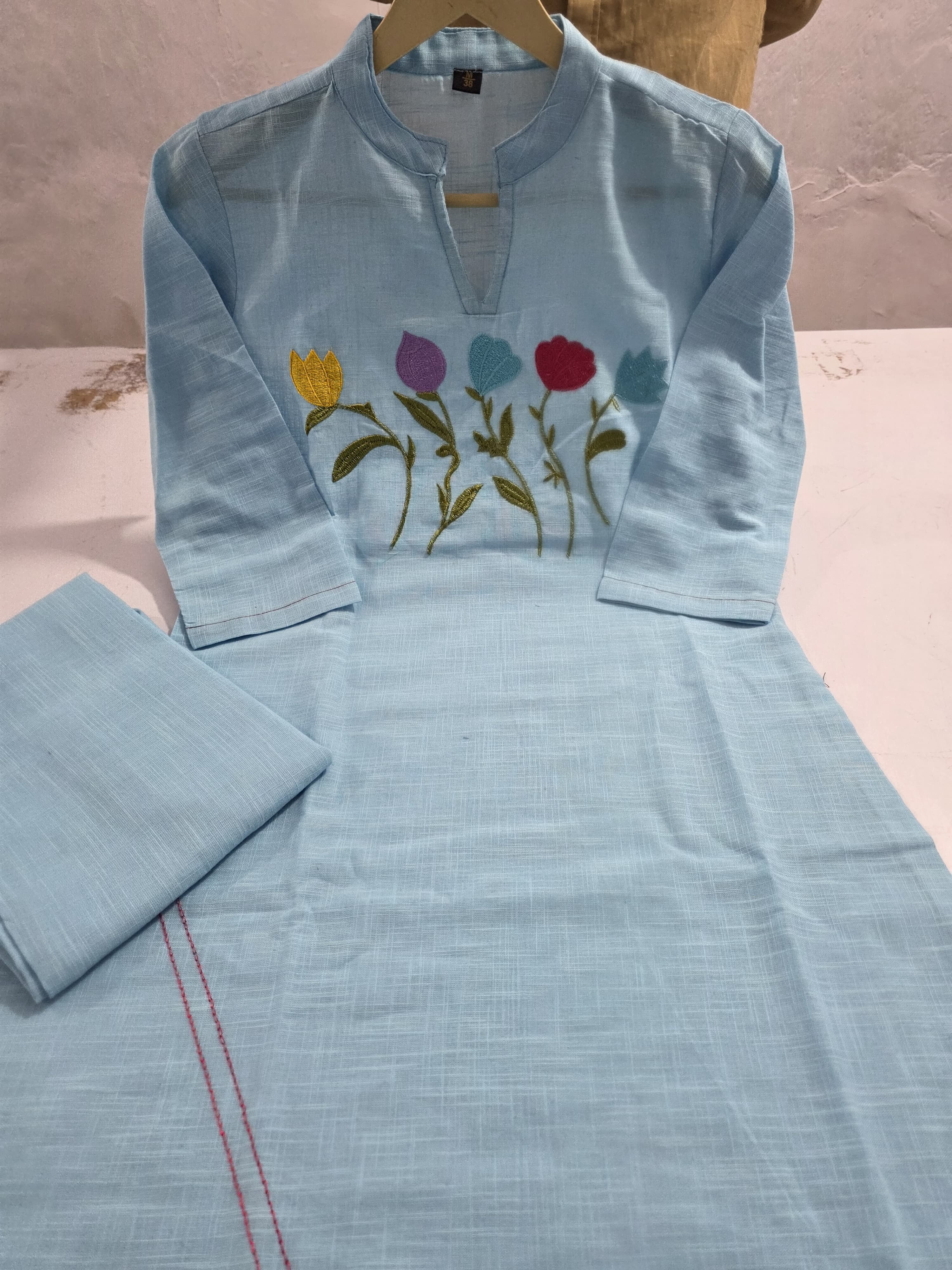 Elegant Anarkali Kurta with Pant & Malmal Dupatta Set