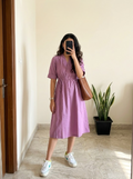 Purple Green Dress Vibrant Colors & Dori Tassel Detail