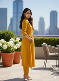 Women Premium Cotton Flex Kurta Palazzo Set with Embroidered Ethnic Detailing