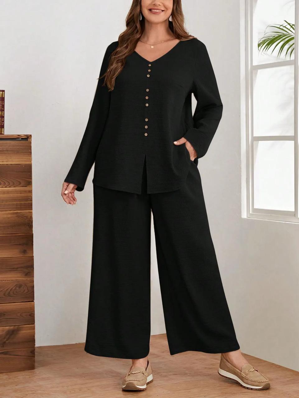 Women Premium Cotton Flex Straight Kurta Set with Pants Minimal Button Detail Ethnic Co-Ord Set