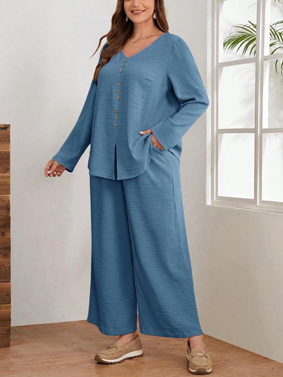 Women Premium Cotton Flex Straight Kurta Set with Pants Minimal Button Detail Ethnic Co-Ord Set