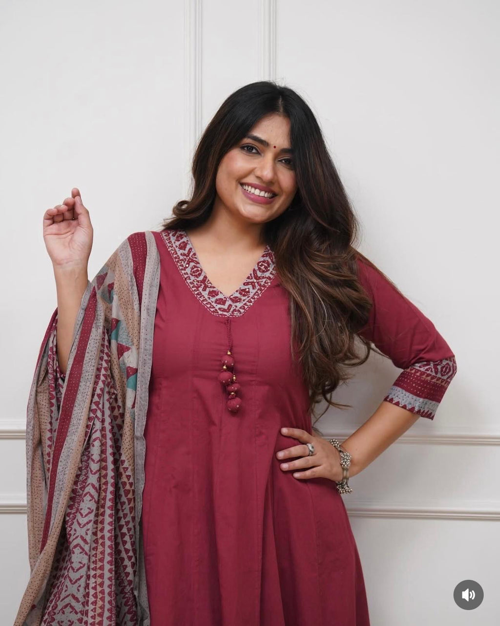 Women Premium Hand Work Anarkali Kurta Pant Dupatta Set