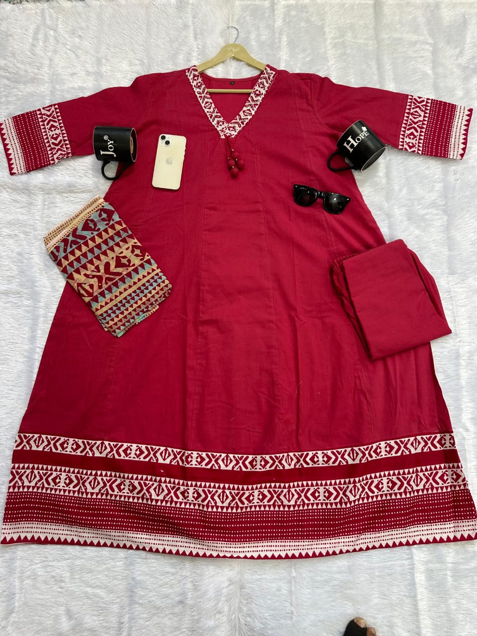 Women Premium Hand Work Anarkali Kurta Pant Dupatta Set