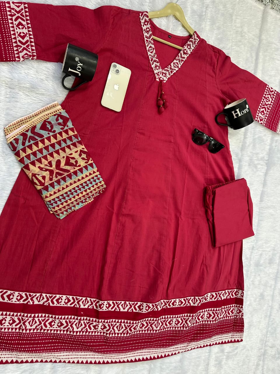 Women Premium Hand Work Anarkali Kurta Pant Dupatta Set