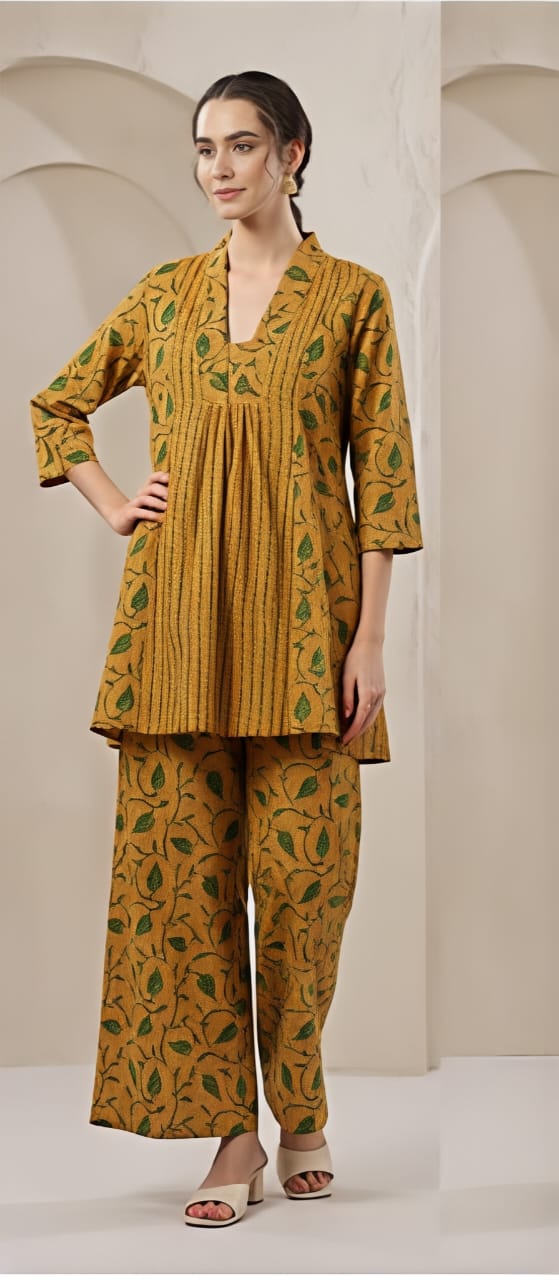 Premium Printed Cotton Co-Ord Kurta Pant Set