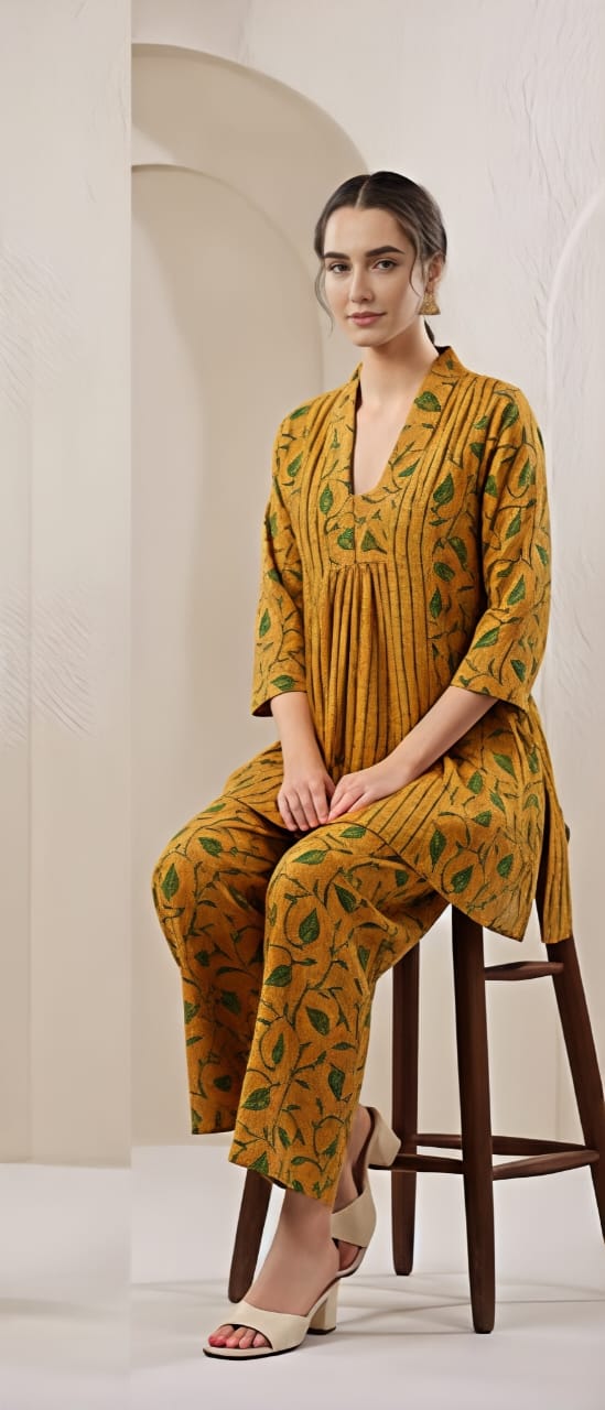 Premium Printed Cotton Co-Ord Kurta Pant Set