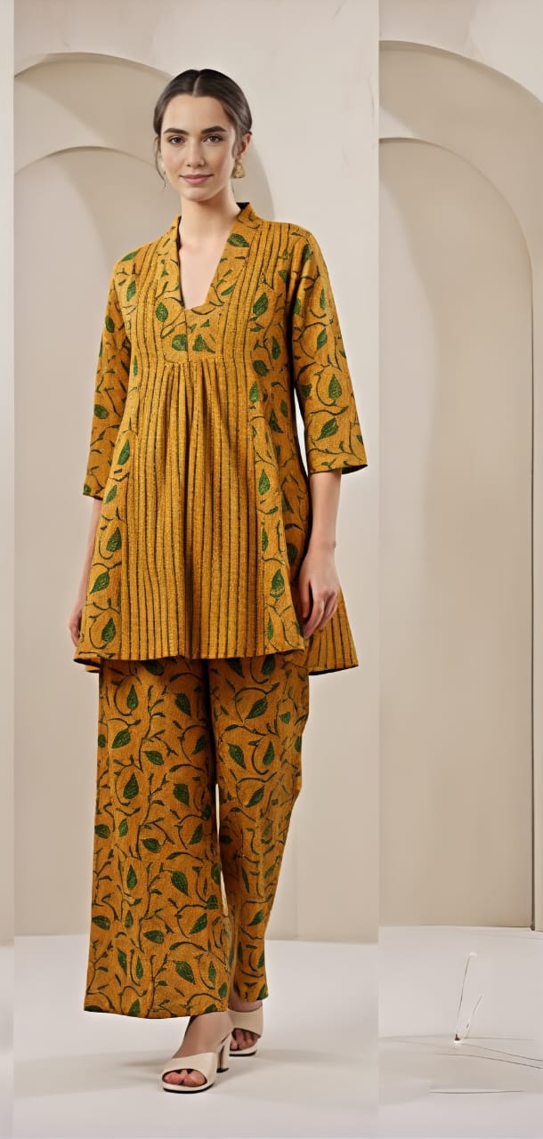 Premium Printed Cotton Co-Ord Kurta Pant Set