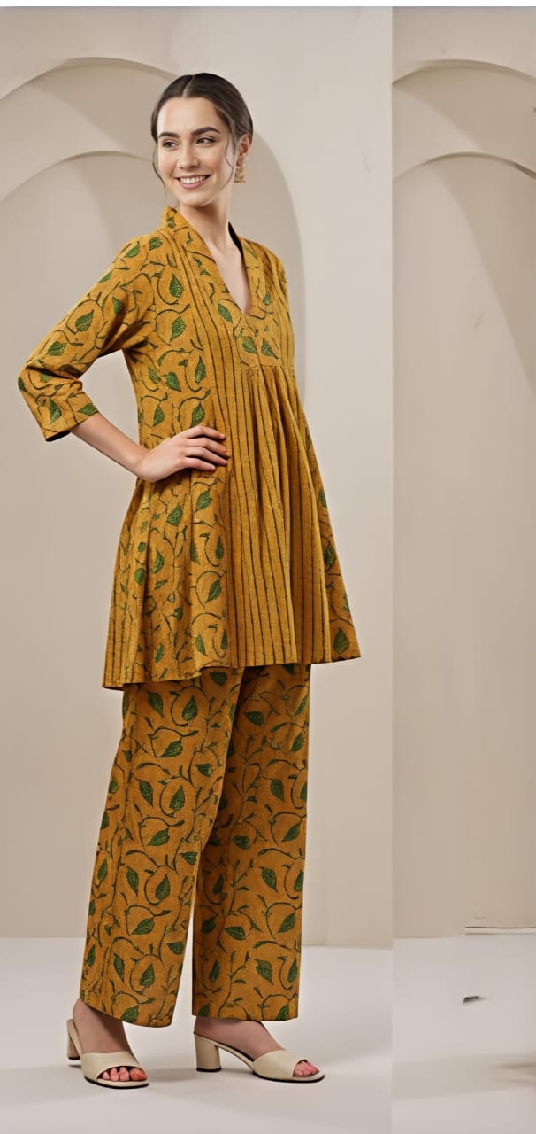 Premium Printed Cotton Co-Ord Kurta Pant Set