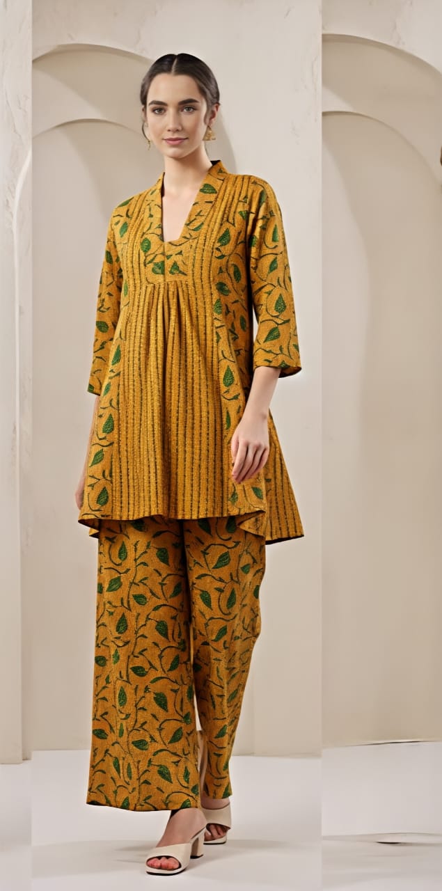 Premium Printed Cotton Co-Ord Kurta Pant Set