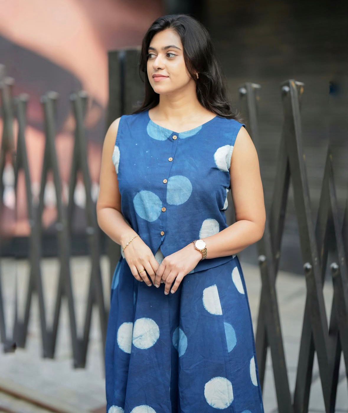 Women Printed Cotton Top And Skirt Set