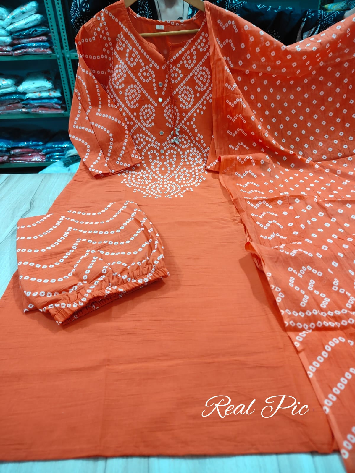 Women Premium Cotton Kurta Set with Pants and Dupatta Adda Work Straight Ethnic Three Piece Suit