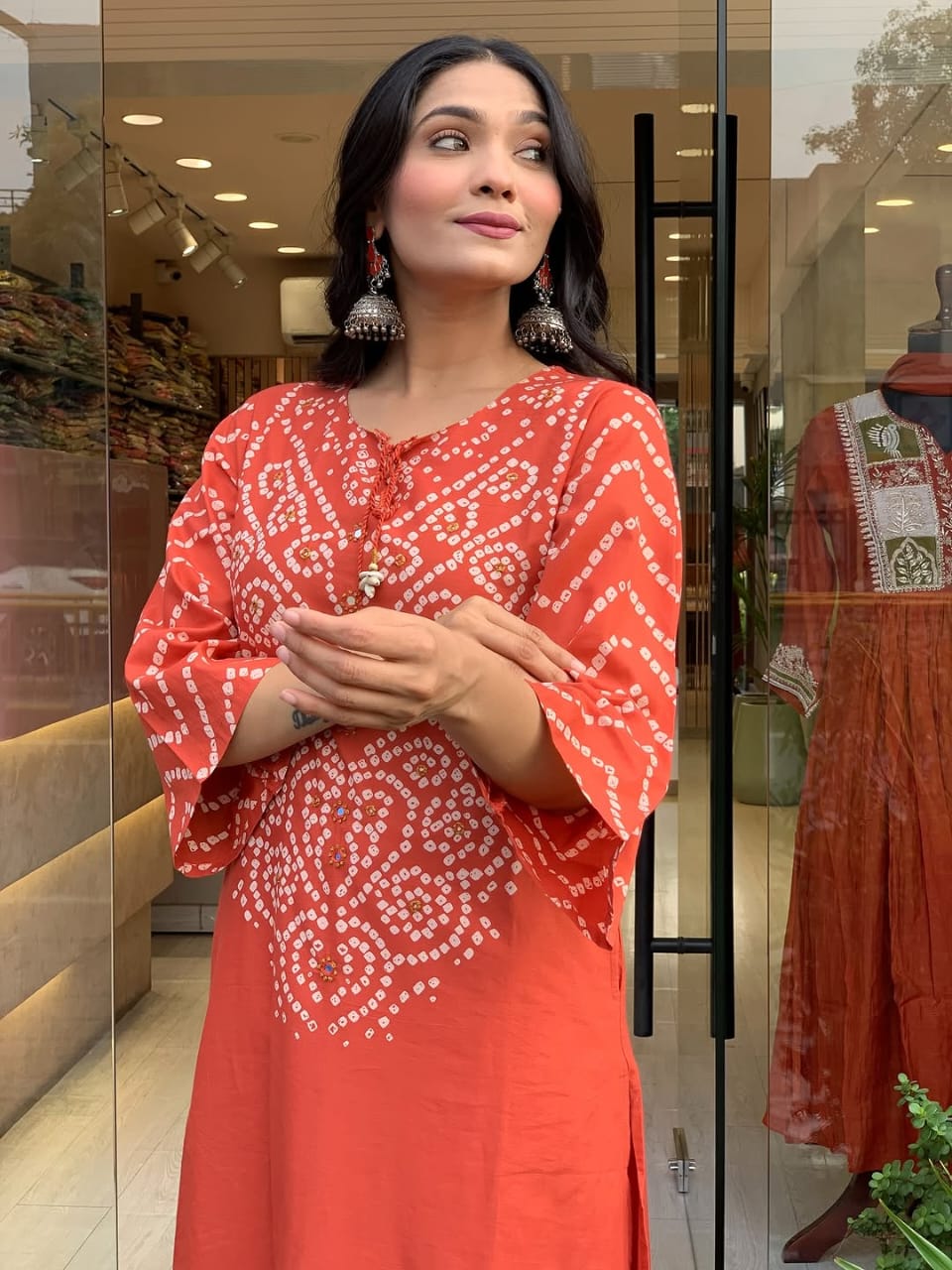 Women Premium Cotton Kurta Set with Pants and Dupatta Adda Work Straight Ethnic Three Piece Suit