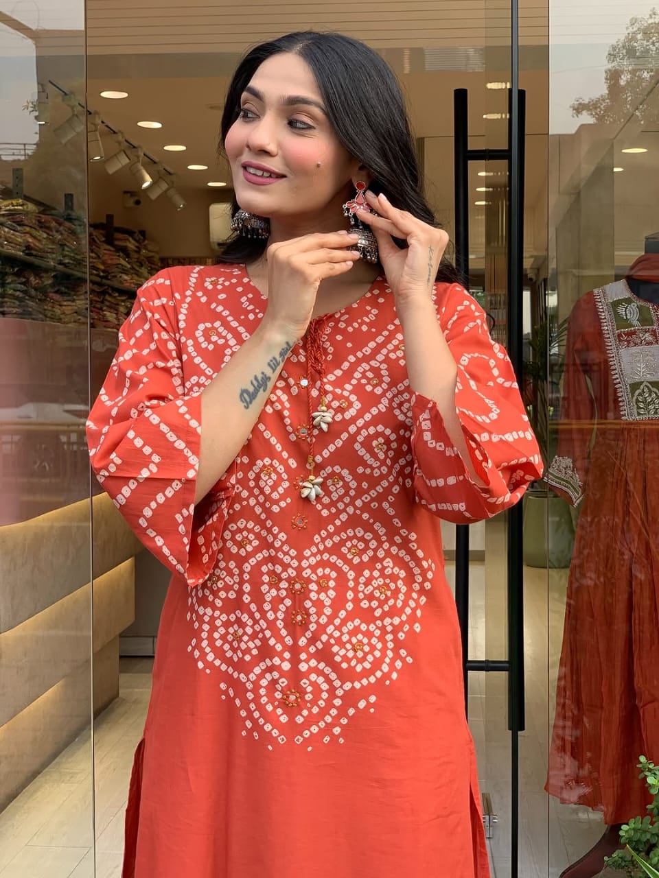 Women Premium Cotton Kurta Set with Pants and Dupatta Adda Work Straight Ethnic Three Piece Suit