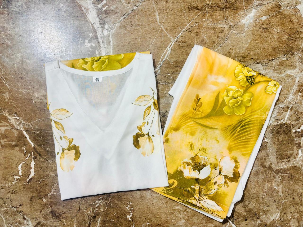 Premium Floral Digital Print Mul Cotton Co-Ord Set