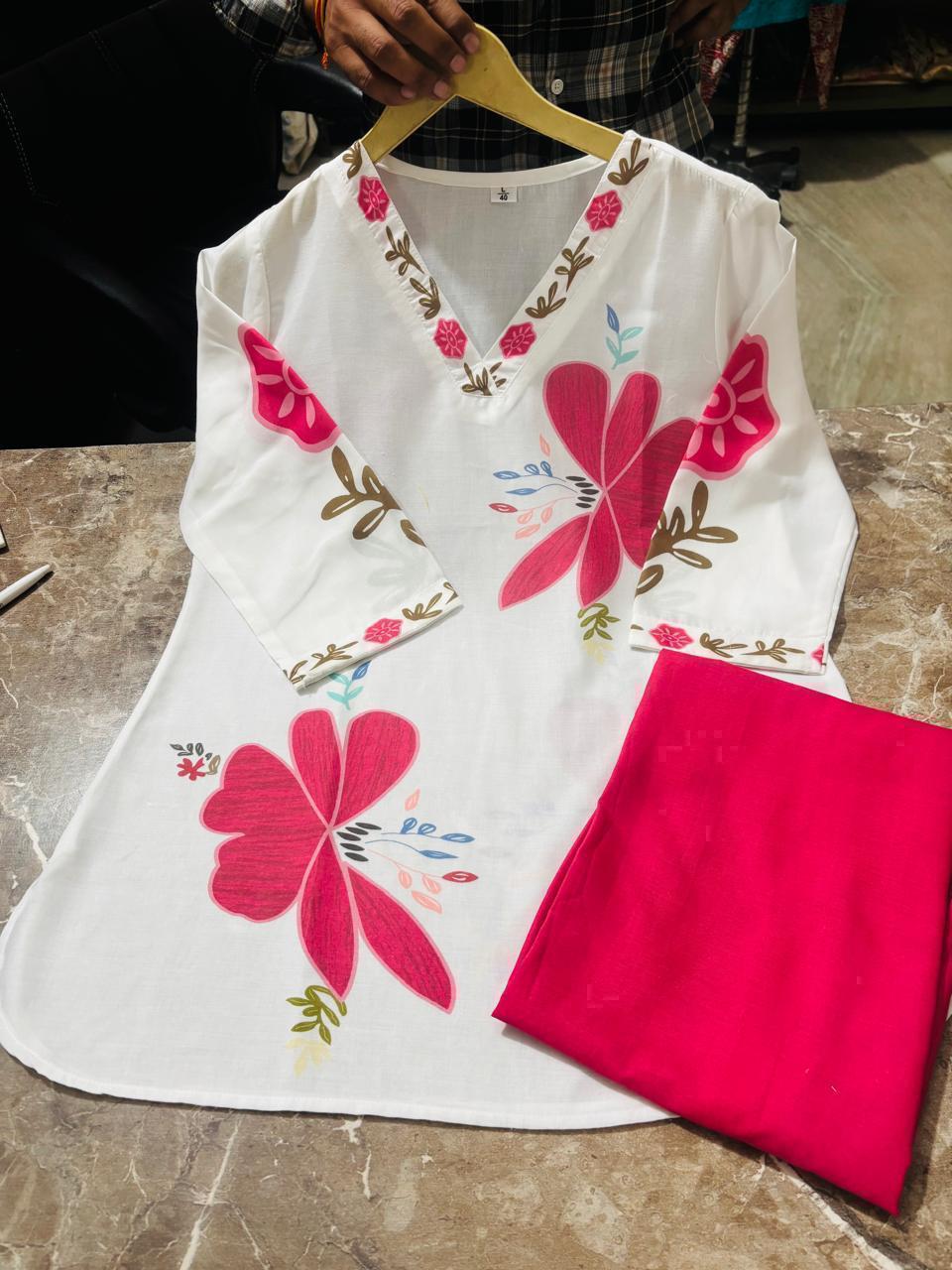 Women Premium Floral Printed Mul Cotton Co Ord Set