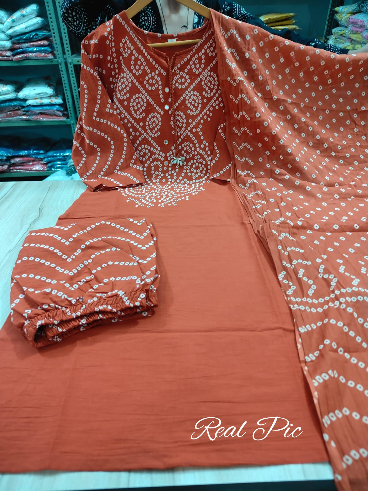 Women Premium Cotton Kurta Set with Pants and Dupatta Adda Work Straight Ethnic Three Piece Suit